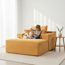 Load image into Gallery viewer, Convertible Chaise Lounge Chair With Wide Armrest &amp; Throw Pillows
