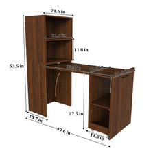 Load image into Gallery viewer, Stretchable Office Desk With Storage Shelves And Mobile Wheels
