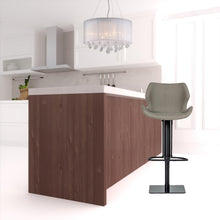 Load image into Gallery viewer, Faux Leather And Stainless Steel Swivel Low Back Bar Height Bar Chair - Gray / Black
