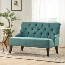 Load image into Gallery viewer, Nicole - French Style Upholstered Loveseat With Tufted Backrest - Teal
