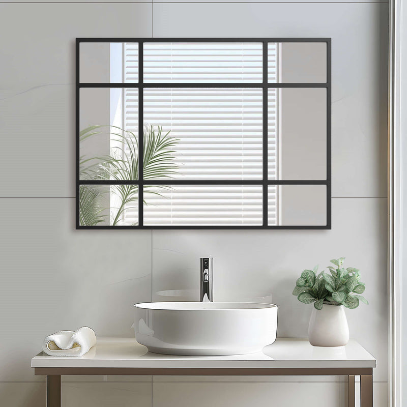39" Metal Framed Accent Mirror - Black