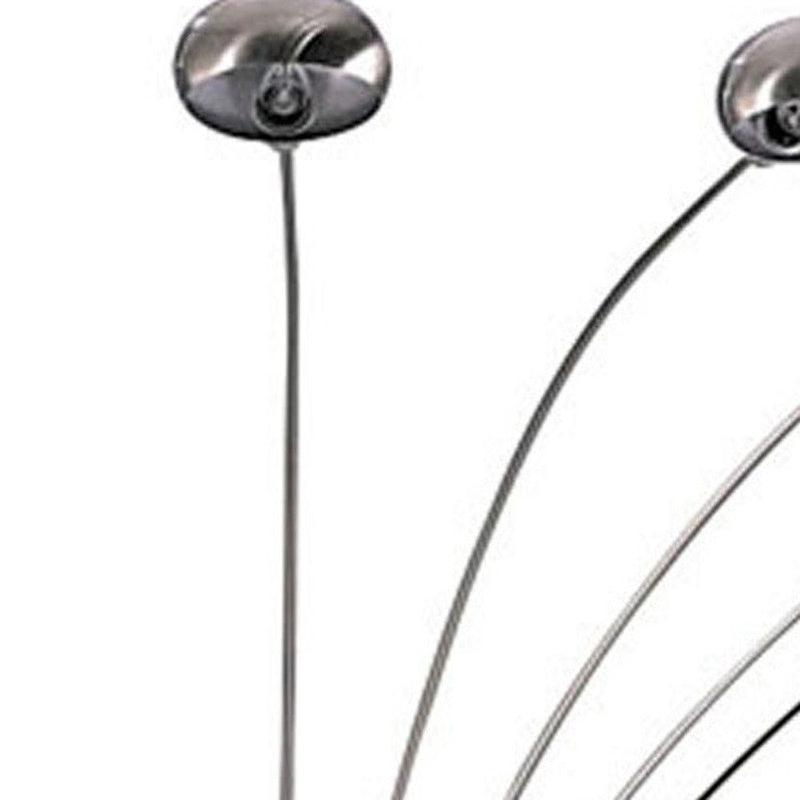 Five Lights Arc Floor Lamp With Nickel Dome Shade - Nickel