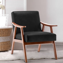 Load image into Gallery viewer, Mid Century Modern Accent Chair With Solid Wood Frame And Extra Thick Backrest
