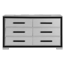 Load image into Gallery viewer, 60" Wood Six Drawer Double Dresser - Gray And Black
