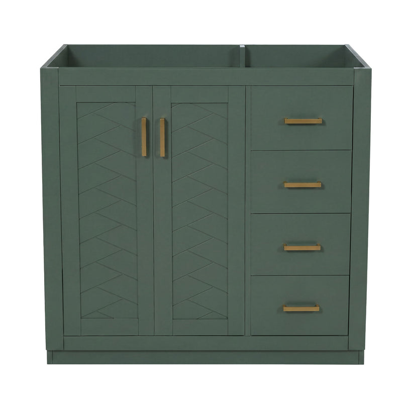 Retro Style Bathroom Vanity, 3 Drawers & Soft Closing Doors