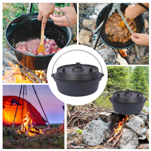 Load image into Gallery viewer, Pre-Seasoned Cast Dutch Oven With Skillet Lid And Pot Rack
