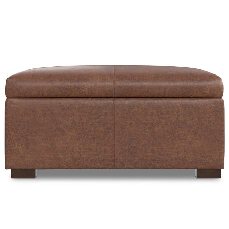 Storage Upholstery Ottoman - Walnut / Brown
