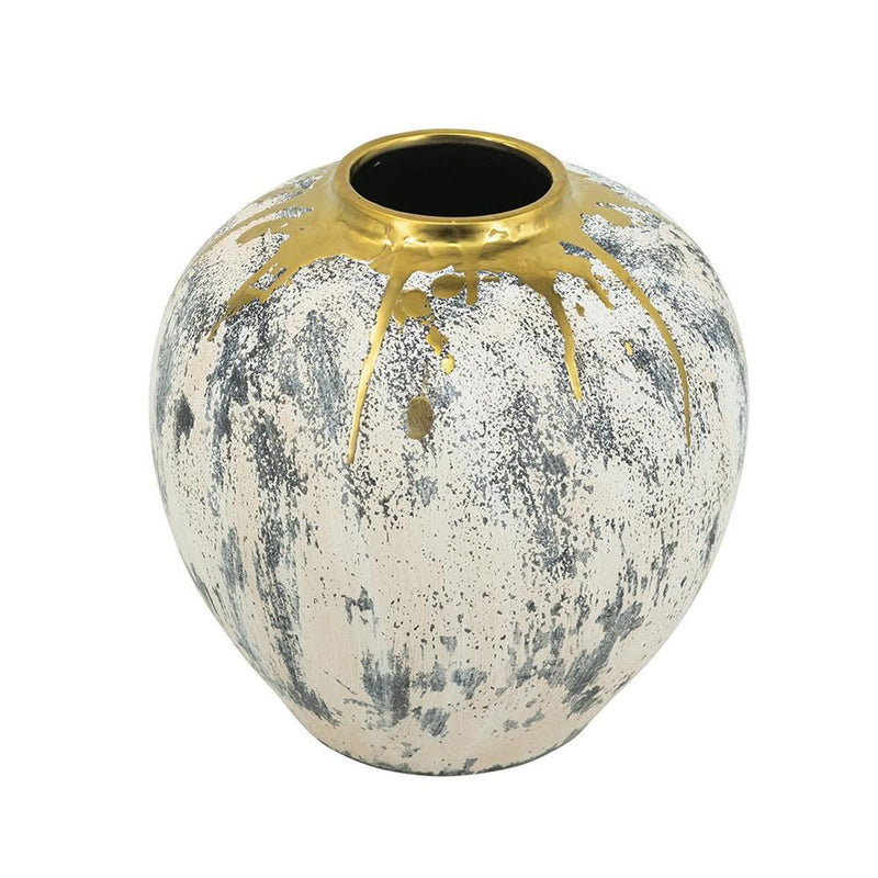 Modern Abstract Table Vase (574217) - Gray / Gray / Ivory