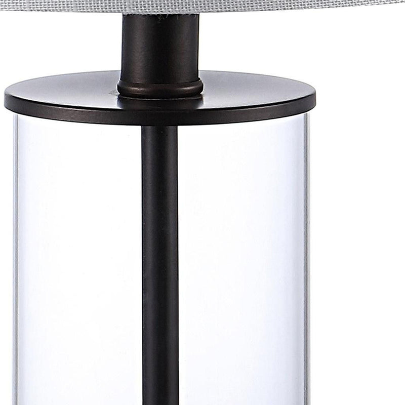 USB Table Lamps With Drum Shades (Set of 2) - Antiqued Bronze