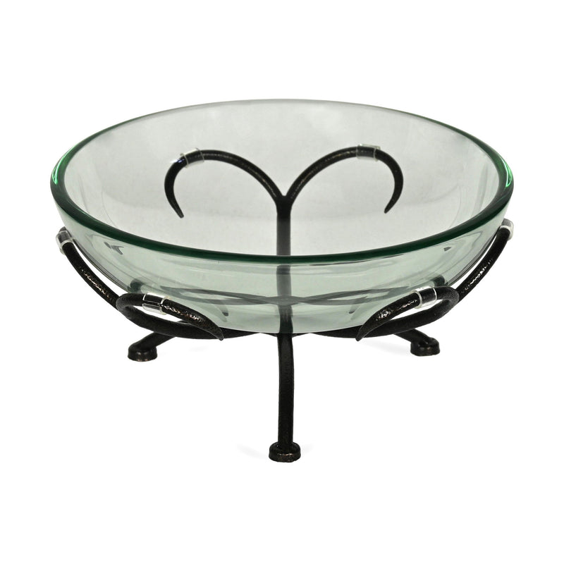 Round Decorative Bowl With Stand - Clear / Clear