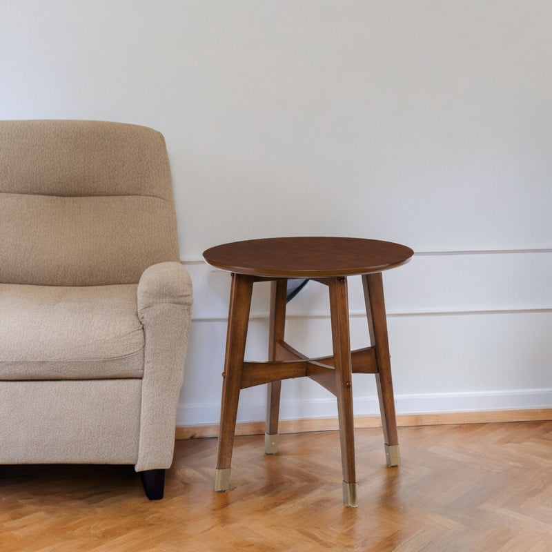 Solid Wood End Table - Brown