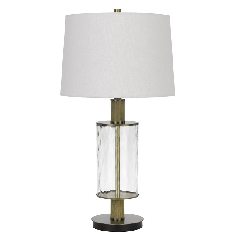 31" Metal Table Lamp With Empire Shade - Clear White