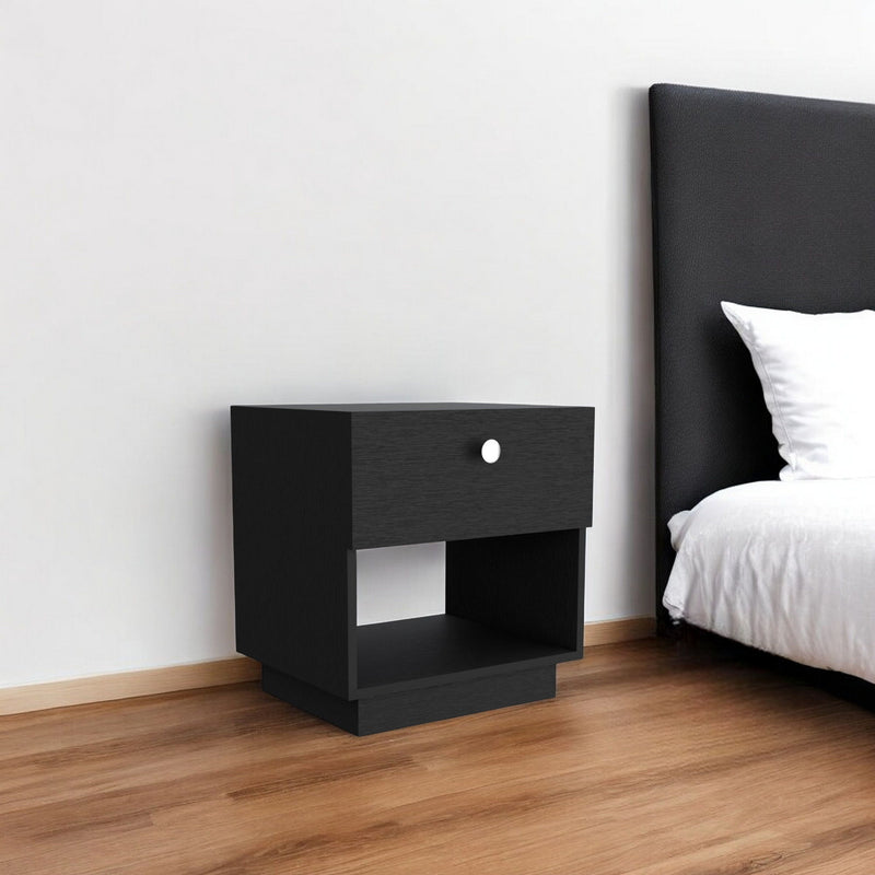 20" One Drawer Nightstand With Integrated Tech - Black