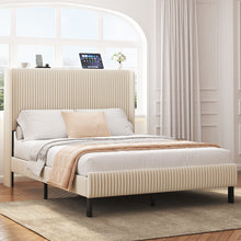 Load image into Gallery viewer, Platform Bed With Metal Frame And Charging Station
