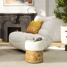 Load image into Gallery viewer, Nebula - Round Upholstered Ottoman - White
