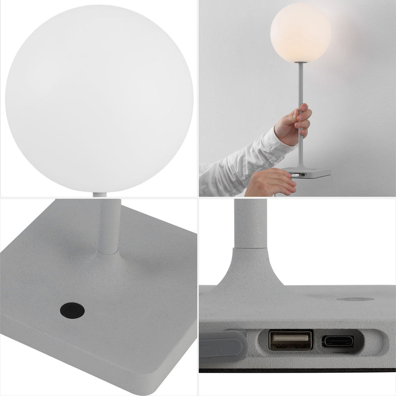 USB Table Lamps LED (Set of 2) - Gray