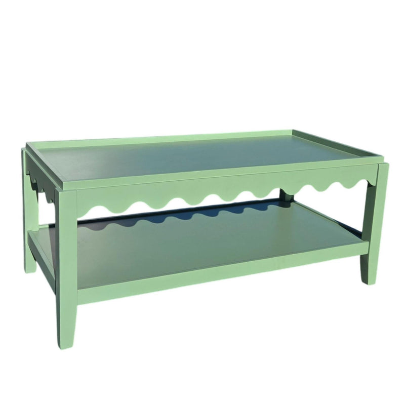 Light Solid Wood Coffee Table - Green