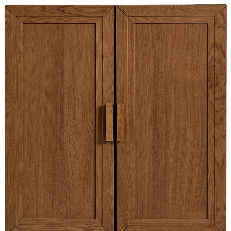Wood Corner Accent Cabinet With Two Doors - Walnut