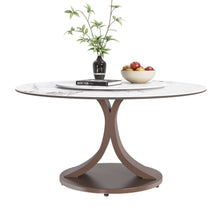 Load image into Gallery viewer, Round Dining Table With 360° Rotating Lazy Susan Scratch &amp; Heat For Dining Room &amp; Kitchen, Table Only - White
