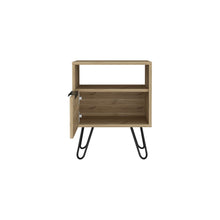 Load image into Gallery viewer, Faux Wood Nightstand With Storage - Light Brown

