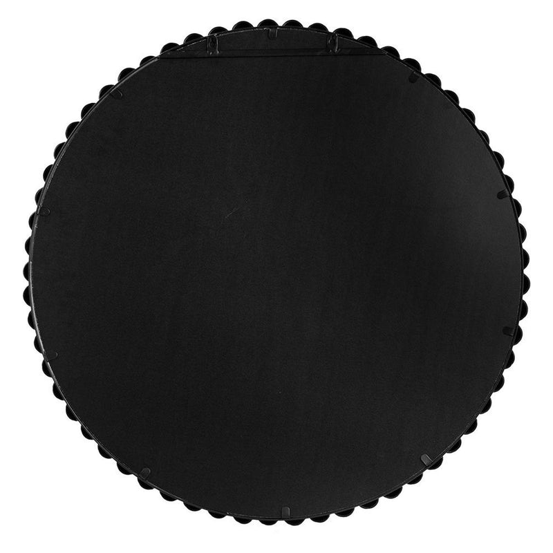 32" Round Iron Framed Accent Mirror - Black