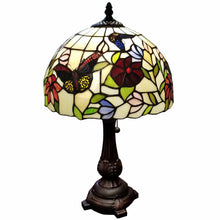 Load image into Gallery viewer, Metal Candlestick Table Lamp With Red And Black Dome Shade - Dark Brown
