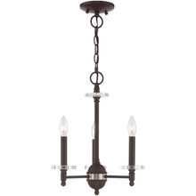 Load image into Gallery viewer, 18" Three Light Dimmable Chandelier With Shades - Bronze
