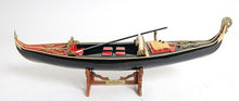 Load image into Gallery viewer, Venetian Gondola Hand Painted Decorative Boat - Black / Red

