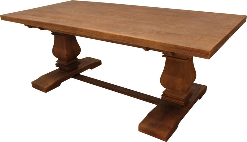 Solid Wood Butterfly Leaf Trestle Base Dining Table - Brown