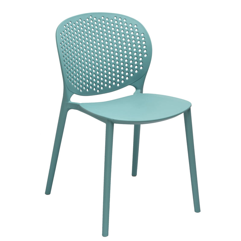 Heavy Duty Plastic Dining Side Chairs (Set of 4) - Blue