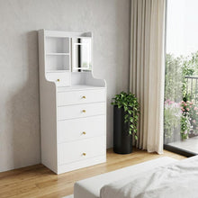 Load image into Gallery viewer, Mirrored Five Drawer Vanity Table Lights - White
