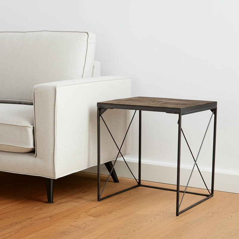 23" Solid Wood Square End Table - Brown