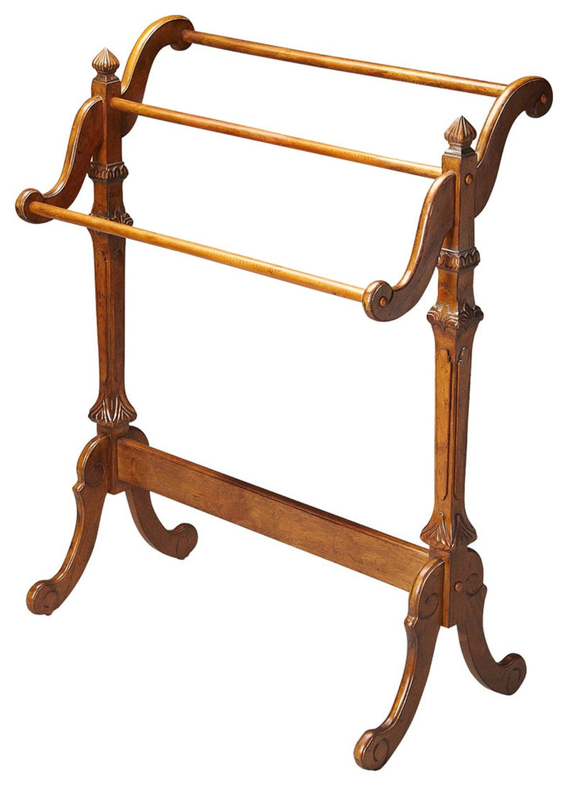 Vintage Oak Blanket Stand - Brown