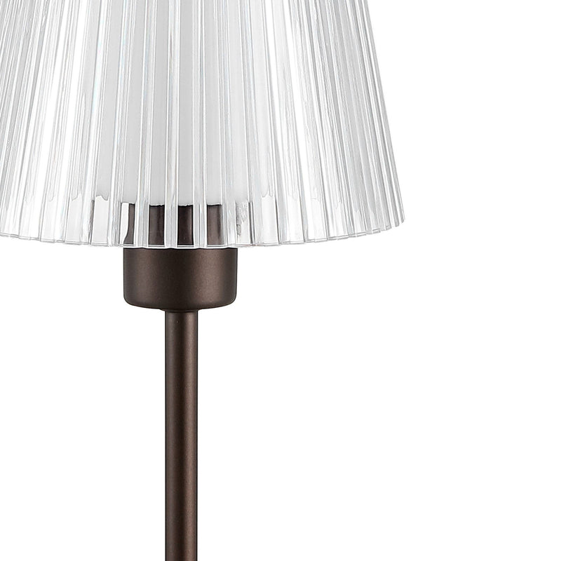 13" USB Table Lamp With Empire Shade - Antiqued Bronze