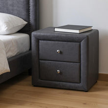 Load image into Gallery viewer, Velvet Two Drawer Nightstand - Dark Gray
