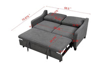 Load image into Gallery viewer, 69&quot; 3 in 1 Convertible Queen Sleeper Sofa Bed, Modern Fabric Loveseat Futon Sofa Couch w/Pullout Bed, Love Seat Lounge Sofa w/Reclining Backrest, Furniture for Living Room, Dark Grey
