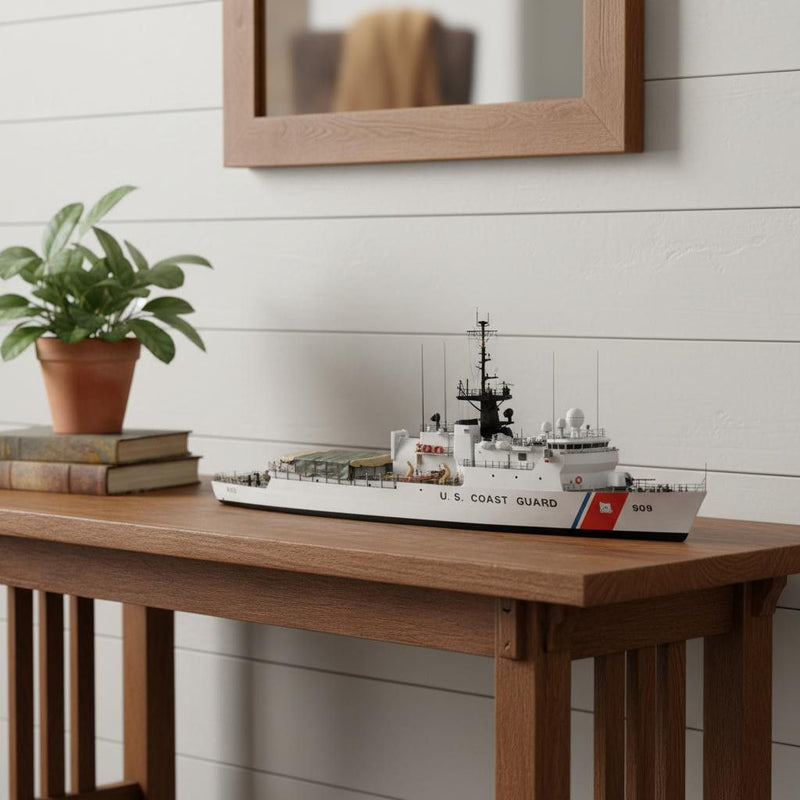 Hand Painted Model Boat (624359) - White