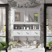 Load image into Gallery viewer, Modern Bathroom Mirror Cabinet With Drawers, Organizer Hooks, And High-Definition Mirrors

