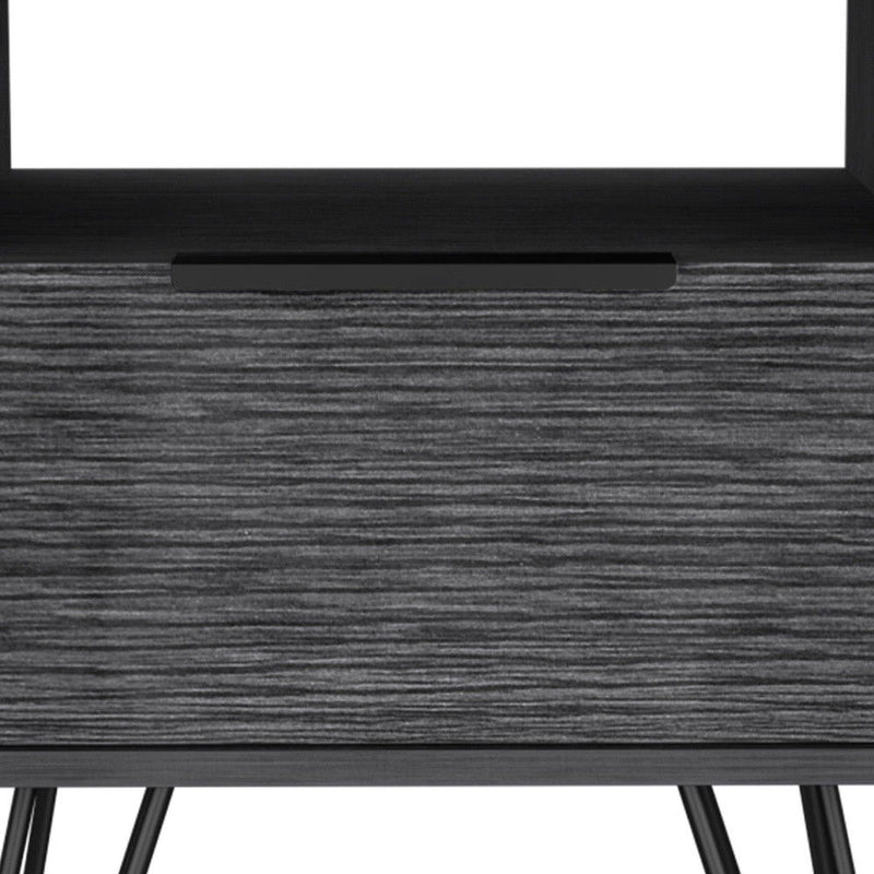 17.7" x 13.7" x 22.2" Faux Wood Nightstand With Storage - Gray