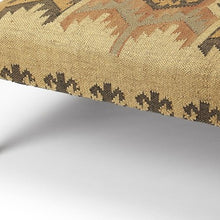 Load image into Gallery viewer, Linen Footstool Ottoman - Brown

