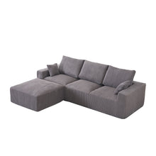 Load image into Gallery viewer, Modular Sectional Sofa With Ottoman, USB And Type C Charger, Petal Armrest Design
