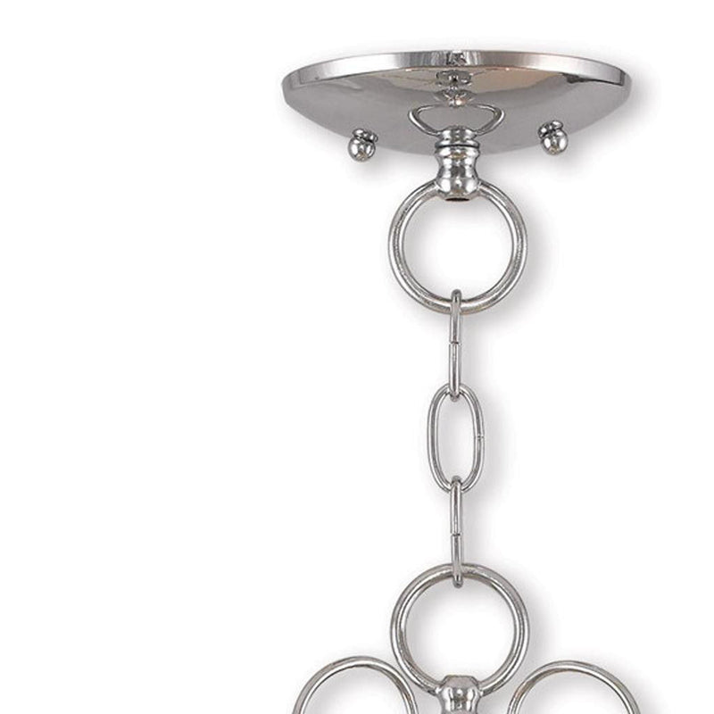 12" Three Light Dimmable Chandelier With Shades - Silver