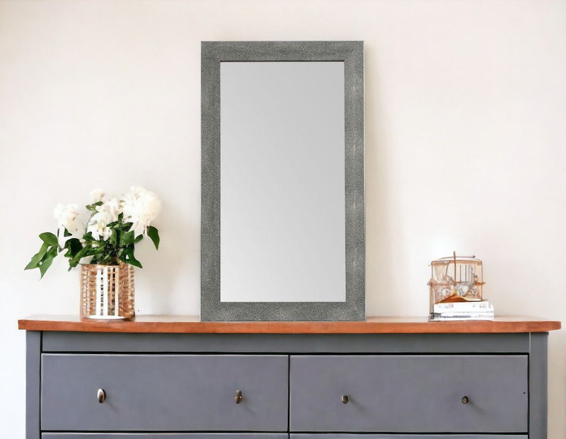 Shagreen Framed Accent Mirror - Gray