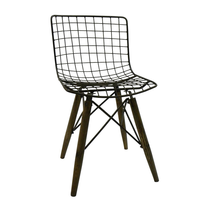 Metal Partially Open Back Dining Side Chairs (Set of 2) - Gray