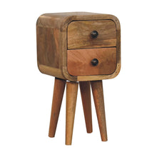 Load image into Gallery viewer, 16" Solid Wood Square Two Drawer Nightstand - Oak
