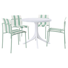 Load image into Gallery viewer, 4 Piece Set Of Modern Color Block Designed Single Chairs With Round Table

