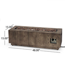 Load image into Gallery viewer, Wellington Square Iron Fire Pit With Wood Pattern Design And 50,000 Btu Output
