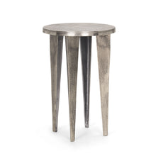 Load image into Gallery viewer, Distressed Aluminum Round End Table (605391) - Silver
