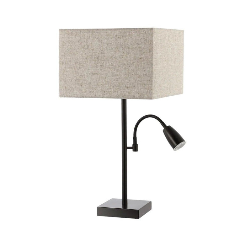 Swing Arm Table Lamps With Square Shades (Set of 2) - Antiqued Bronze