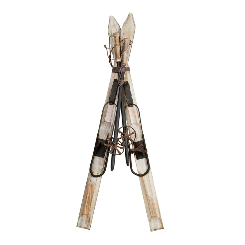 Skiing Tabletop Sculpture - Beige / Brown